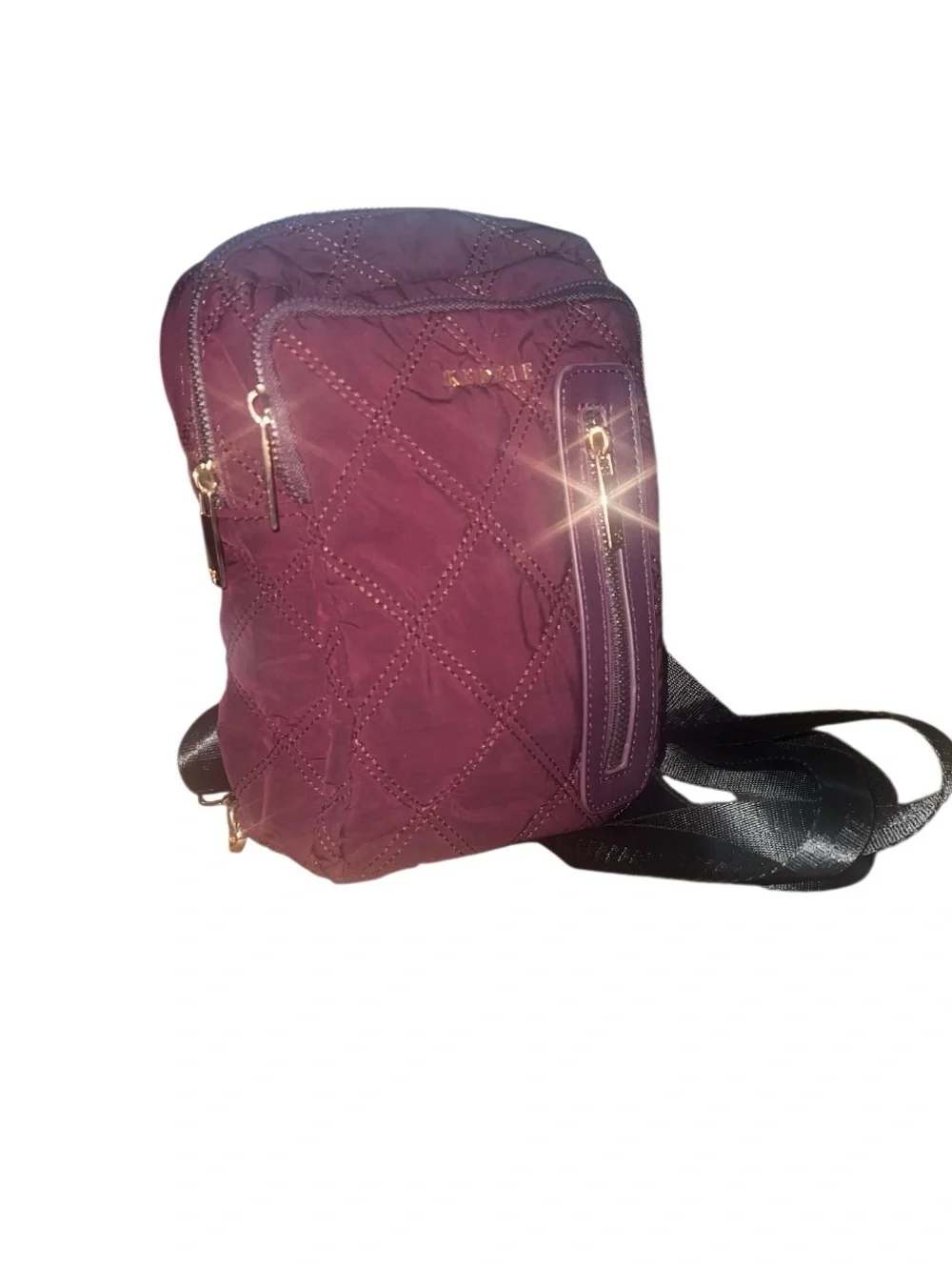 Kedzie Cloud 9 Convertible Sling Crossbody Bag Mulberry Quilted Puffer